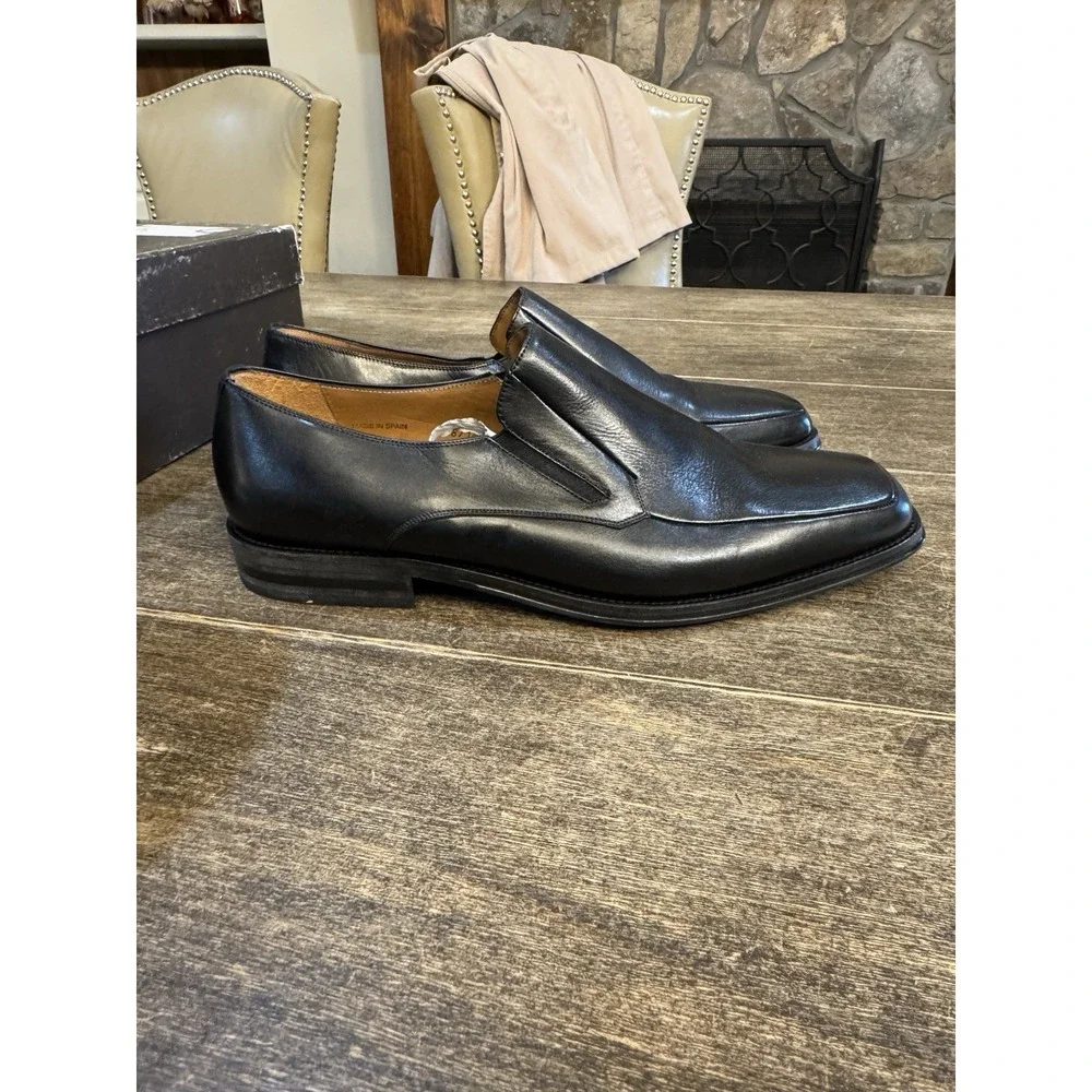 New Mezlan Mayfield Black Slip On Loafer Size‎ 11.5W Leather